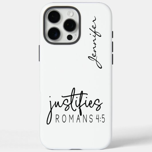 Moderne minimalistische bijbelvers Romeinen 4:5 iP Case-Mate iPhone Case (Achterkant)