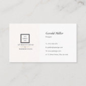 Moderne minimalistische Black Border Corporate Log Visitekaartje (Achterkant)