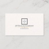 Moderne minimalistische Black Border Corporate Log Visitekaartje (Voorkant)