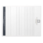 Moderne minimalistische Black Border Logo-activite Notitieblok (Voorkant)