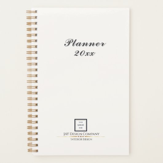 Moderne minimalistische Black Border Logo-activite Planner (Voorkant)
