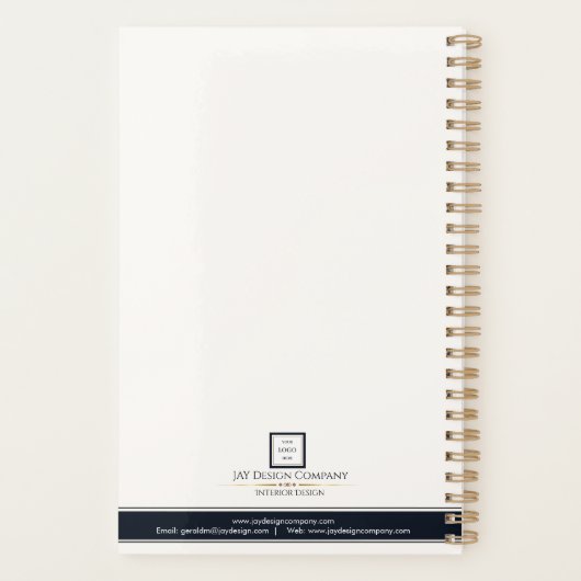 Moderne minimalistische Black Border Logo-activite Planner (Achterkant)