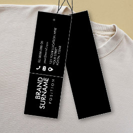 Moderne, minimalistische Black Business Hang Label Mini Visitekaartjes