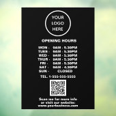 Moderne minimalistische Black Business Logo QR-cod Raamsticker (Vel 3)