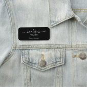 Moderne minimalistische Black Company medewerker Naamplaatje (In situ)