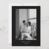 Moderne minimalistische Black Elopement bruiloft p Kaart (Achterkant)