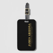 Moderne minimalistische Black Gold Professional Tr Bagagelabel (Voorkant (verticaal))