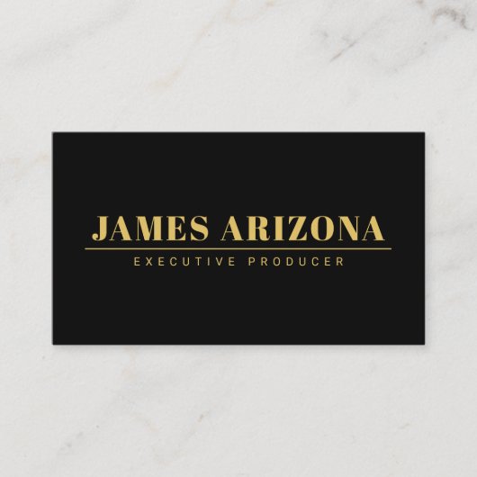 Moderne minimalistische Black Gold Professional Tr Informatiekaartje (Voorkant)