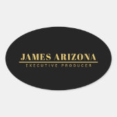 Moderne minimalistische Black Gold Professional Tr Ovale Sticker (Voorkant)