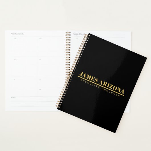 Moderne minimalistische Black Gold Professional Tr Planner (Display)