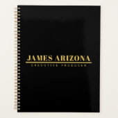 Moderne minimalistische Black Gold Professional Tr Planner (Voorkant)