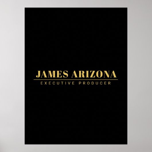 Moderne minimalistische Black Gold Professional Tr Poster (Voorkant)