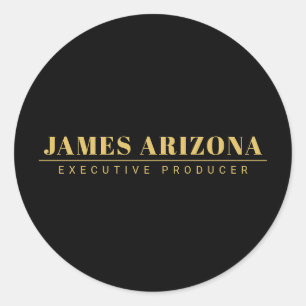 Moderne minimalistische Black Gold Professional Tr Ronde Sticker