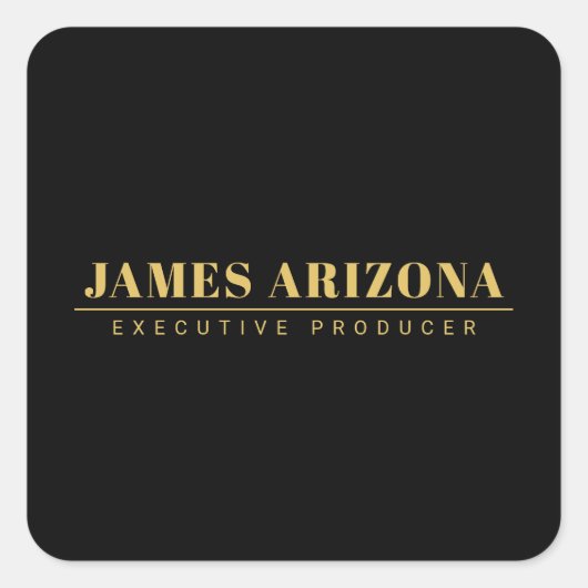 Moderne minimalistische Black Gold Professional Tr Vierkante Sticker (Voorkant)