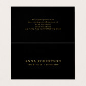 Moderne minimalistische Black Gold Professional Tr Visitekaartje (Buitenkant ongevouwen)