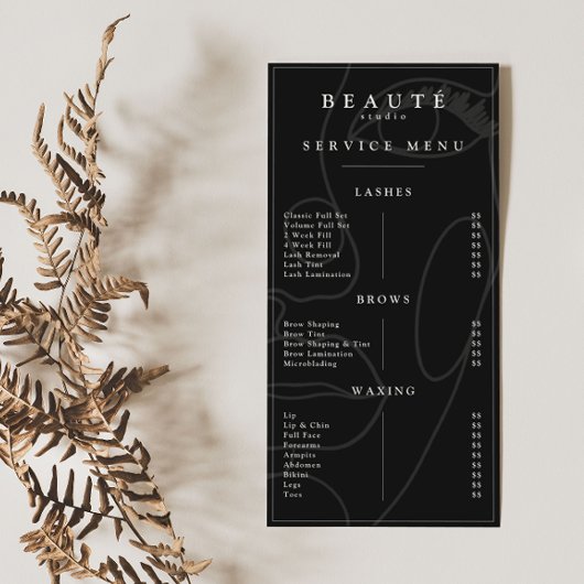 Moderne minimalistische Black Lash & Brow Service 