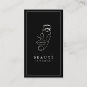 Moderne minimalistische Black Salon & Spa Visitekaartje (Voorkant)