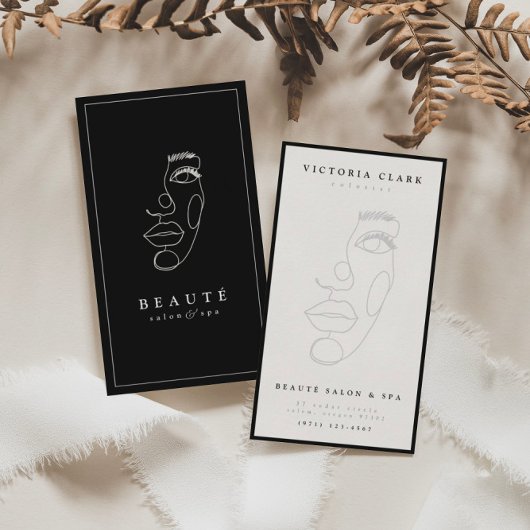 Moderne minimalistische Black Salon & Spa Visitekaartje