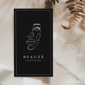 Moderne minimalistische Black Salon & Spa Visitekaartje