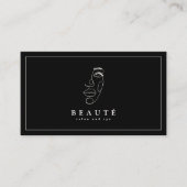 Moderne minimalistische Black Salon Visitekaartjes (Voorkant)