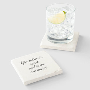 Moderne minimalistische Black Script Family reünie Stenen Onderzetter