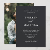 Moderne Minimalistische Black Tie Kaart (Voorkant / Achterkant)