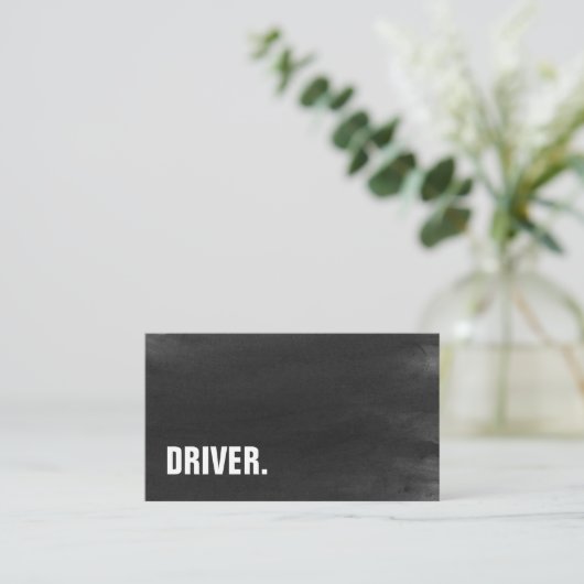 Moderne minimalistische Blackboard DRIVER Professi Visitekaartje (Staand voorkant)
