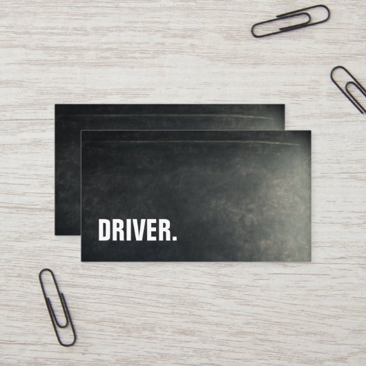 Moderne minimalistische Blackboard DRIVER Professi Visitekaartje (Voorkant / Achterkant in situ)