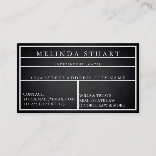 Moderne, minimalistische Blackboard Professional Visitekaartje (Voorkant)