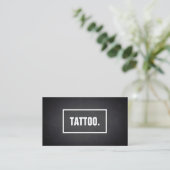 Moderne minimalistische Blackboard Tattoo Professi Visitekaartje (Staand voorkant)
