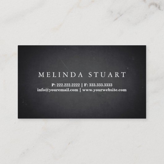 Moderne minimalistische Blackboard Tattoo Professi Visitekaartje (Achterkant)