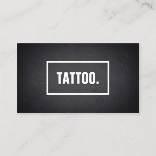 Moderne minimalistische Blackboard Tattoo Professi Visitekaartje (Voorkant)