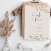 Moderne Minimalistische Blad Trouw Uitnodiging