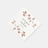 Moderne minimalistische bladeren herfst bruiloft servet (Hoek)