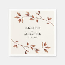 Moderne minimalistische bladeren herfst bruiloft