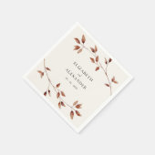 Moderne minimalistische bladeren herfst bruiloft servet (Hoek)