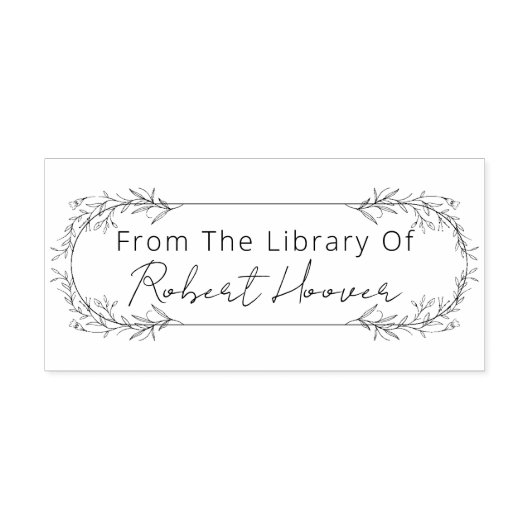 Moderne minimalistische bladeren uit de bibliothee rubberstempel (Afrduk)