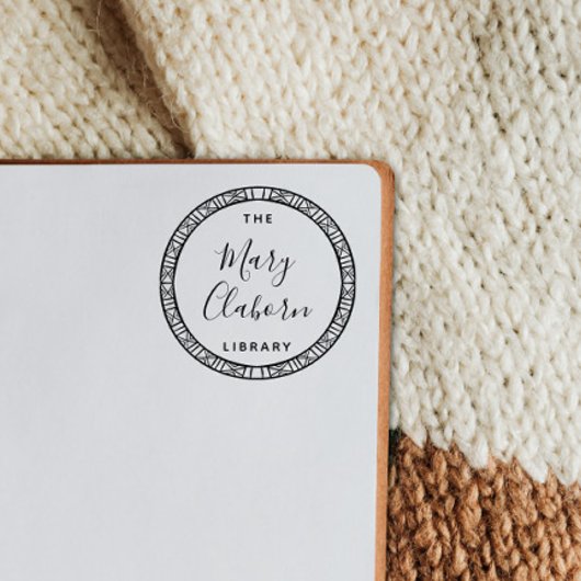 Moderne minimalistische bladeren uit de bibliothee rubberstempel