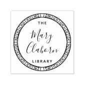 Moderne minimalistische bladeren uit de bibliothee  zelfinktende stempel (Design)