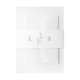 Moderne minimalistische bladeren uitnodigingen wikkel