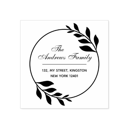 Moderne minimalistische bladkrans rubberstempel (Afrduk)