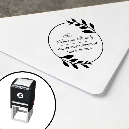 Moderne minimalistische bladkrans  zelfinktende stempel