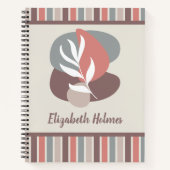 Moderne minimalistische bladstrepen boho kleurenpa notitieboek (Voorkant)