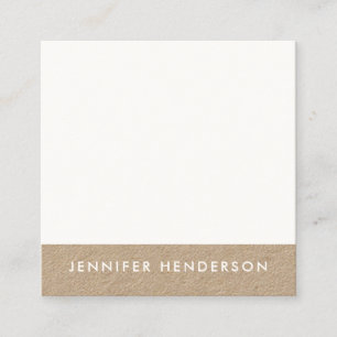 Moderne, minimalistische blanke kraft professional vierkante visitekaartje