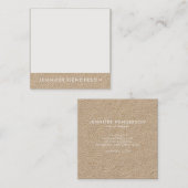 Moderne, minimalistische blanke kraft professional vierkante visitekaartje (Voorkant / Achterkant)