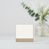 Moderne, minimalistische blanke kraft professional vierkante visitekaartje (Staand voorkant)