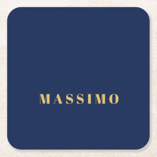 Moderne Minimalistische Blau Goud Professionele Tr Kartonnen Onderzetters