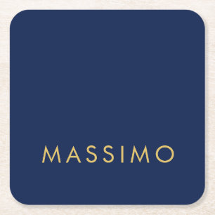 Moderne Minimalistische Blau Goud Professionele Tr Kartonnen Onderzetters