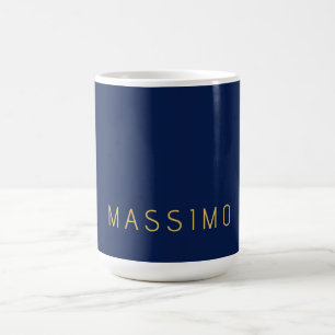 Moderne Minimalistische Blau Goud Professionele Tr Koffiemok