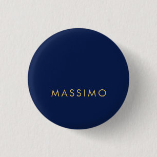 Moderne Minimalistische Blau Goud Professionele Tr Ronde Button 3,2 Cm